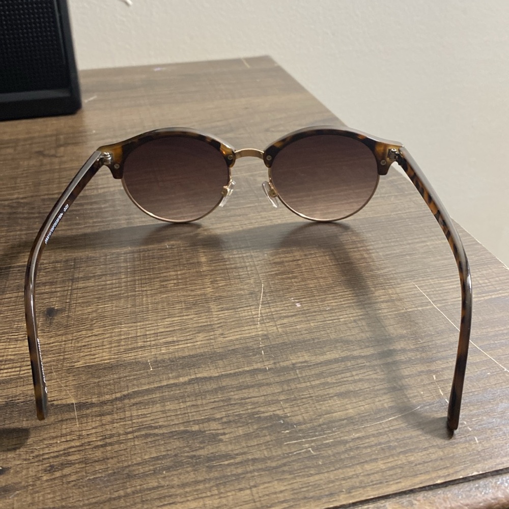 Tortoise Shell Half-Rim Sunglasses - image 6